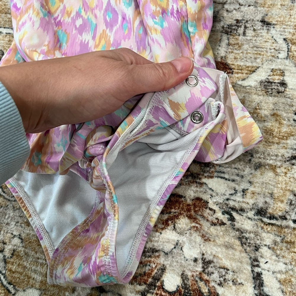 Colorful Ruffled One-Piece Swimsuit - Picture 5 of 7